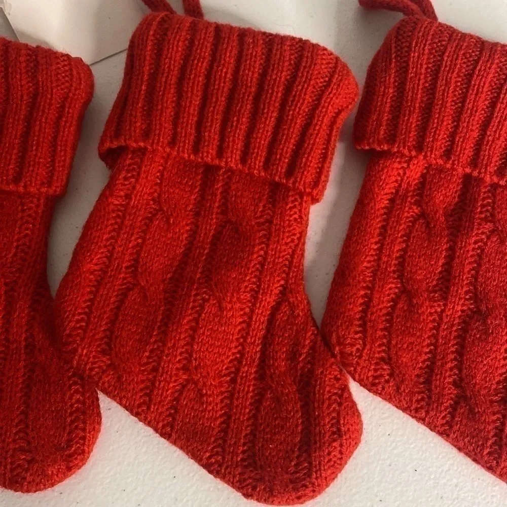 Lot of 3 NEW Red Mini Stockings